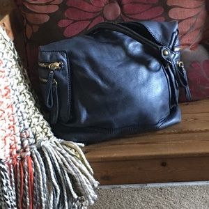 Genuine leather hobo bag